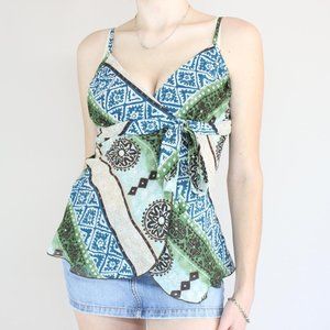 COPY - Vintage Y2K Green Blue Fairycore Babydoll Tank Top